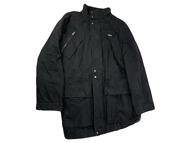 Cappotto in cotone nero Yves Saint Laurent