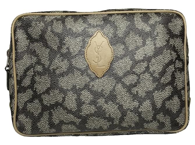 Clutch in pelle grigia Yves Saint Laurent Grigio
