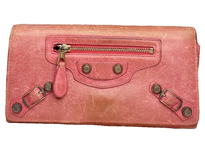 City Portafoglio in pelle rosa Balenciaga