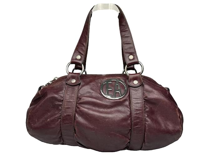 Borsa in pelle viola Emporio Armani Porpora