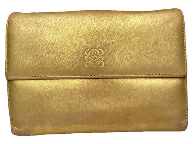 Portafoglio in pelle dorata Loewe D'oro