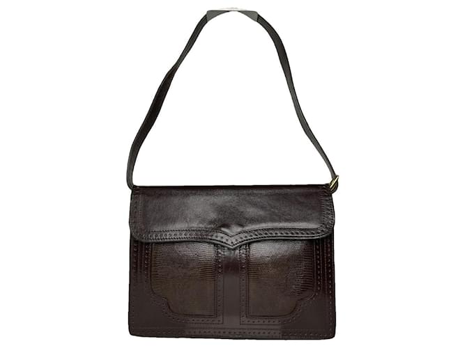 Borsa in pelle Joan Brown di Saint Laurent Marrone