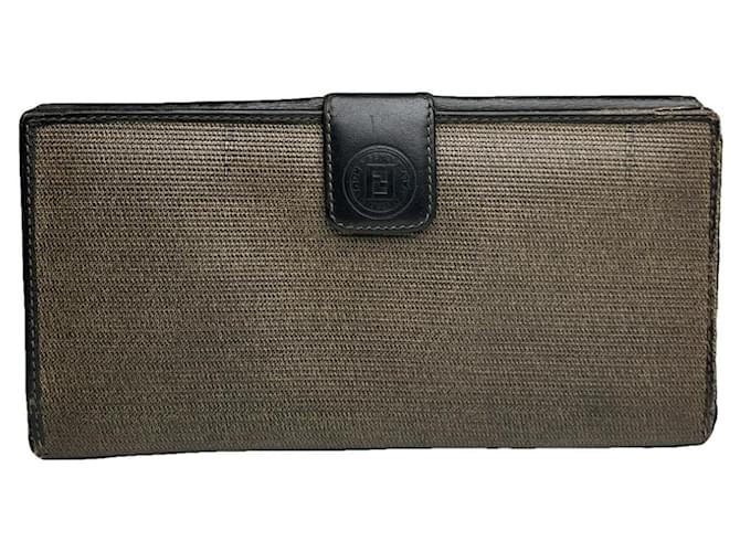 Portafoglio in pelle grigia Fendi Baguette Grigio