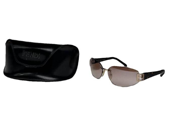 Occhiali da sole in plastica marroni Fendi Marrone