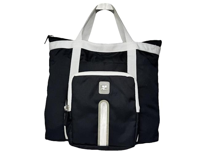 Courreges Borsa a mano in cotone nero Courrèges