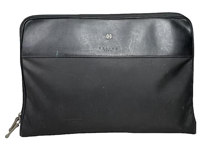 Céline Clutch in pelle nera Celine Trio Nero