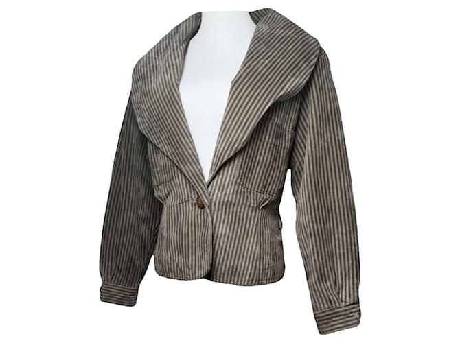 Cappotto trench in pelle marrone Fendi