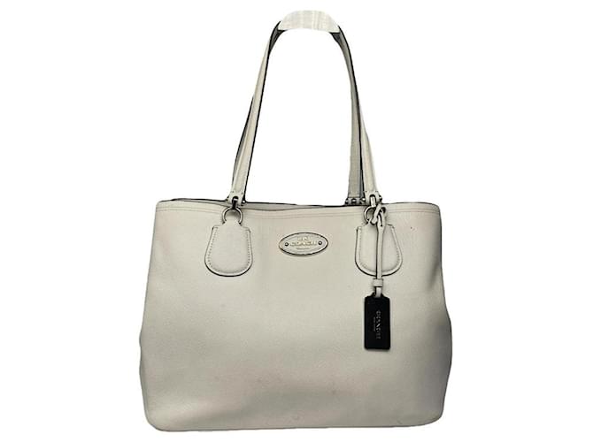 Borsa in pelle bianca Coach Edie Bianco