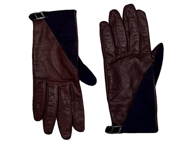 Guanto in pelle viola Soya di Hermès Porpora