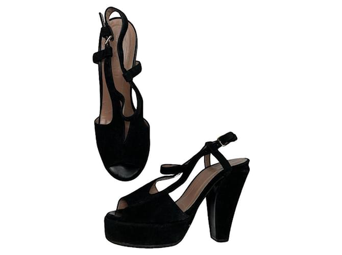 Marni Tacco in Pelliccia Sintetica Nera Nero