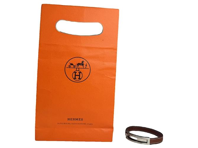 Bracciale in Pelle Marrone Charnière di Hermès