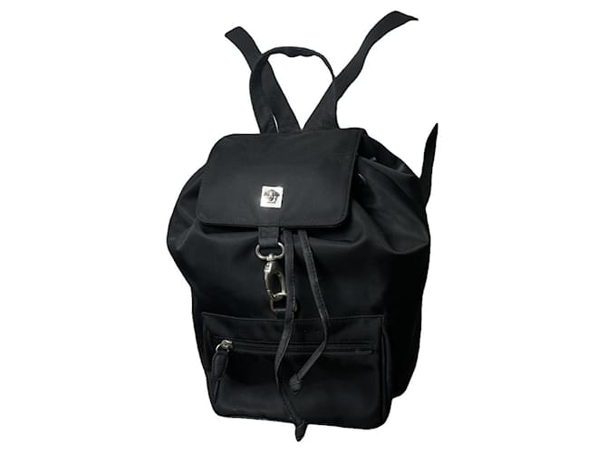 Zaino in pelle nera Gianni Versace Nero