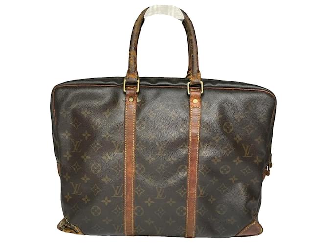 Borsa a mano in pelle marrone Serviette Ambassadeur Louis Vuitton