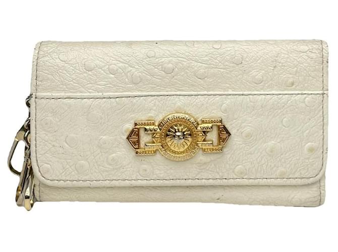 Borsa in struzzo bianca Gianni Versace Bianco