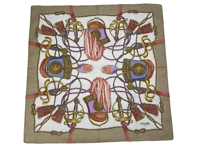 Edge Céline Fazzoletto di seta Celine Brown Marrone