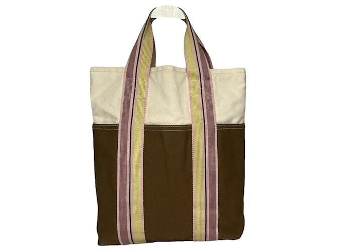 Borsa a mano in cotone beige Marni Moon