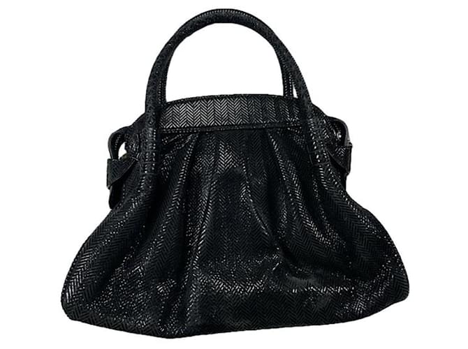 Borsa a mano in pelle nera Giorgio Armani Nero