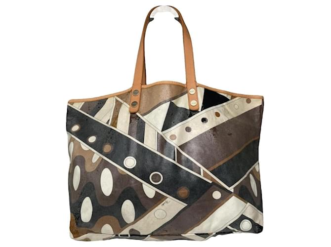 Borsa in pelle arancione Emilio Pucci