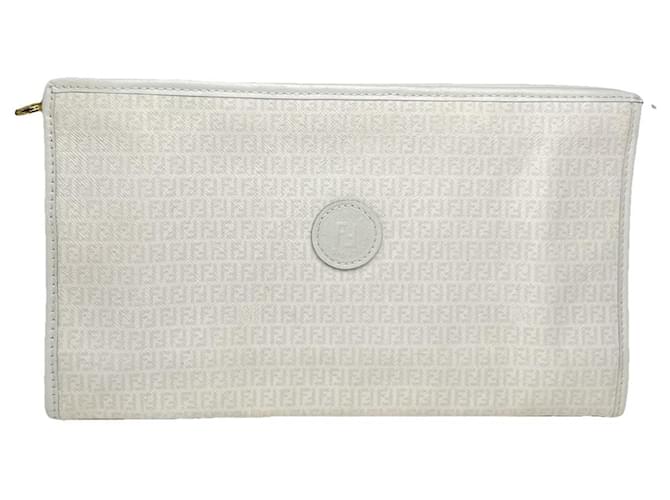 Clutch in pelle bianca Fendi Baguette Bianco