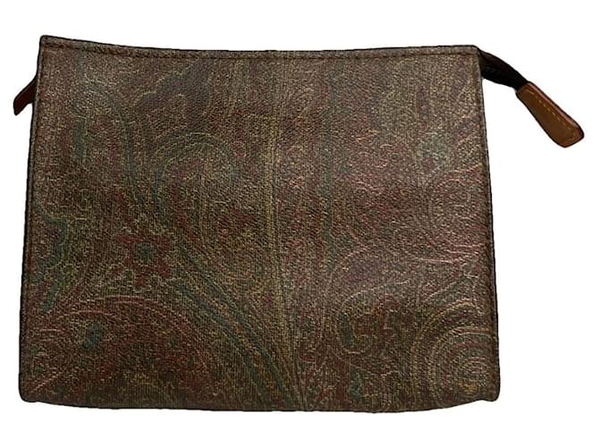 Clutch in pelle marrone Etro