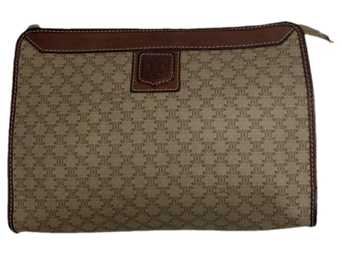 Céline Clutch in pelle beige Celine Triomphe