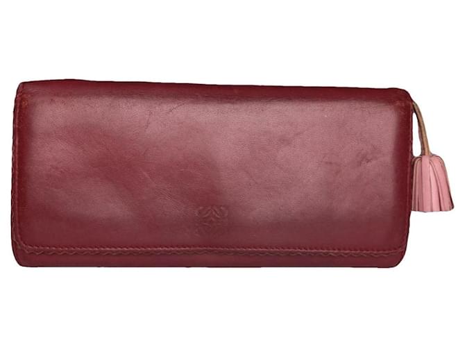 Portafoglio in pelle rossa Loewe Puzzle Rosso