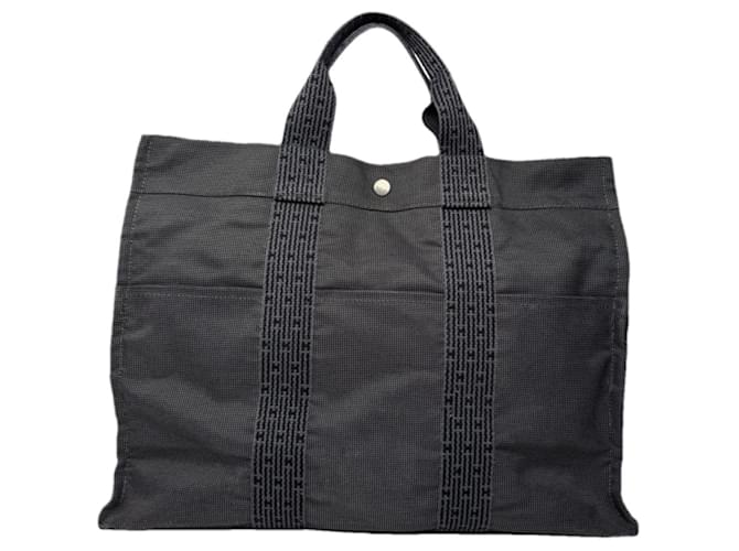 Borsa a mano in poliestere nero Hermès