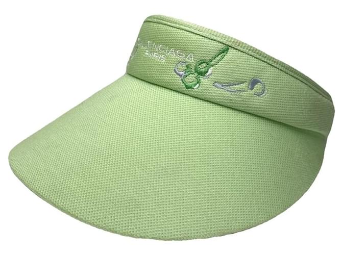 Cappello in cotone verde Balenciaga