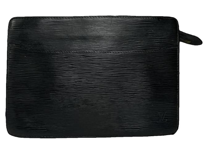 Clutch in pelle nera Louis Vuitton Sevigné Nero