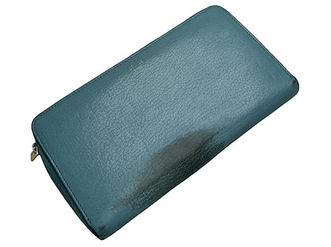 Céline Portafoglio in pelle blu Celine