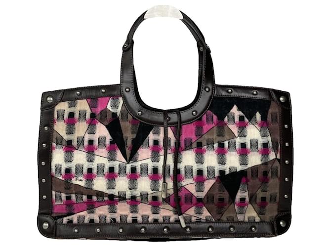 Borsa in pelle nera Emilio Pucci Nero