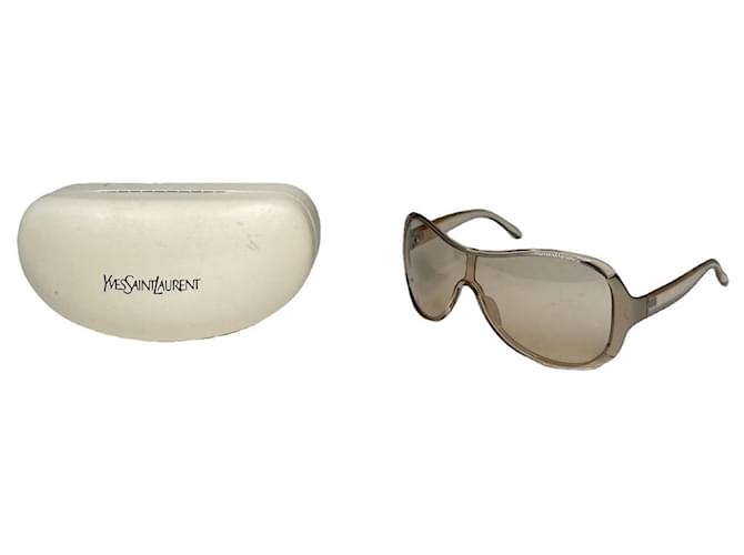Alte occhiali da sole in plastica Yves Saint Laurent Beige