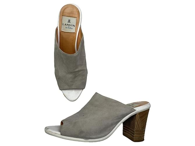 Tacco in pelle grigia Lanvin Grigio