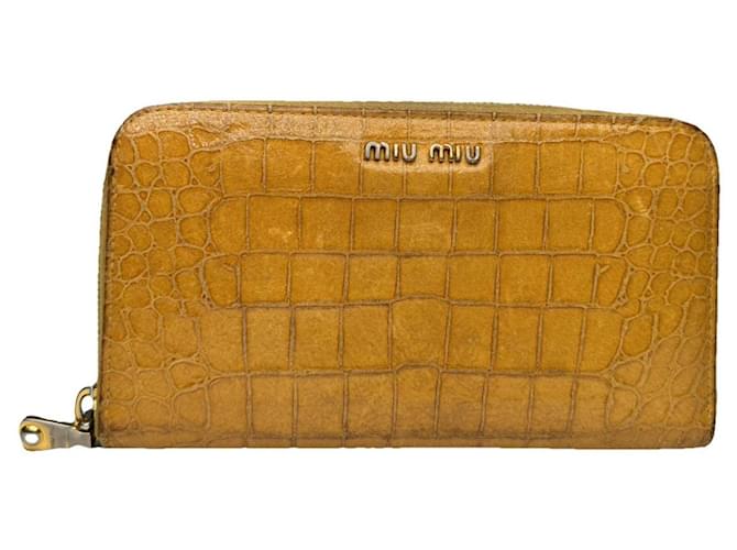 Portafoglio in pelle gialla Miu Miu Giallo