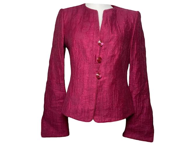 Autre Marque Trench coat in lino viola Armani Collezioni Porpora