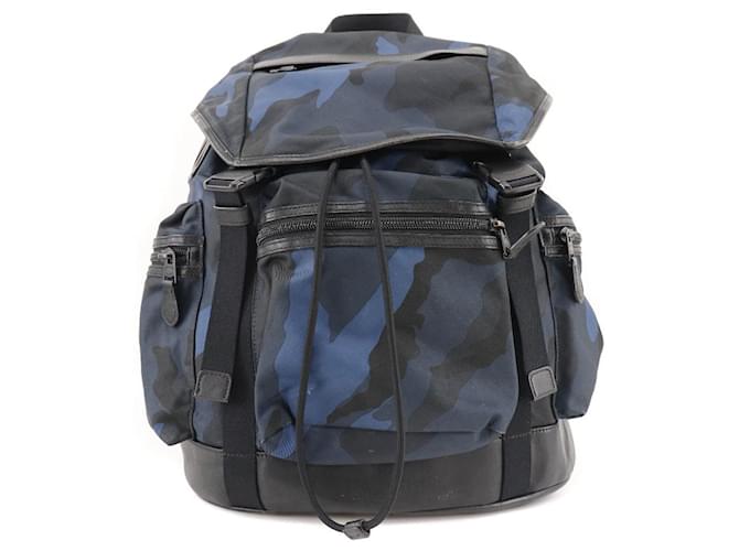Zaino in nylon camouflage Coach blu/nero
