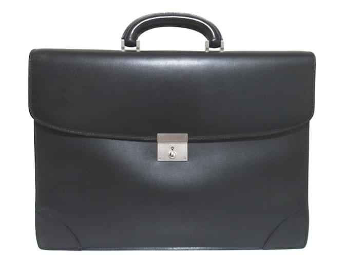 Valextra Briefcase in Pelle a 3 Scomparti Nero