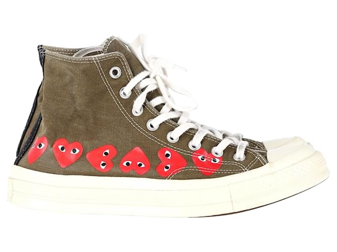 Comme Des Garcons CDG x Converse Chuck Taylor All Star 70 Hi Sneakers in tela oliva Verde Verde oliva