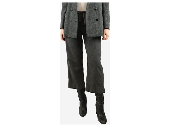 Autre Marque Pantaloni cropped in lana grigia - taglia UK 16 Grigio