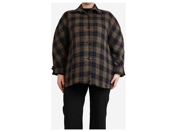 Autre Marque Camicia overshirt imbottita a quadri marrone - taglia M