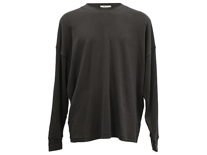 The row Il maglione a collo rotondo Row in cotone marrone