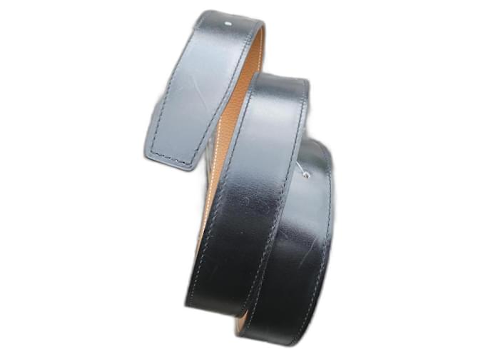 Cintura Hermès in vitello liscio nero / Epsom oro 90 cm nuova con scatola e dustbag