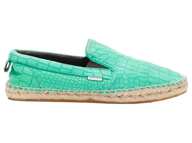 Espadrillas in pelle goffrata a squame Jimmy Choo Vlad Verde