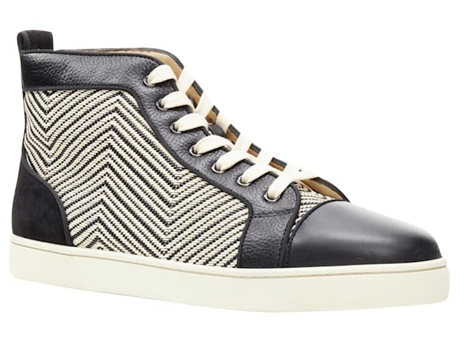 Sneaker alte a chevron Louis Orlato di Christian Louboutin Nero