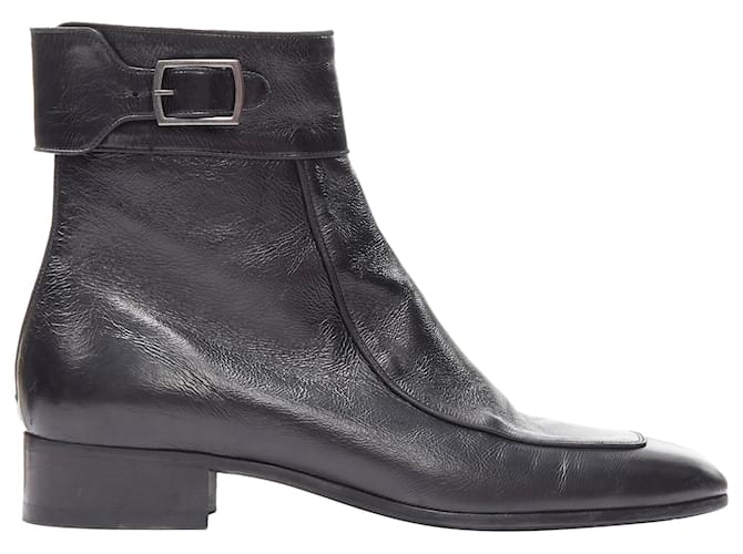 Stivaletto Saint Laurent Miles Age Baby Eighty con punta quadrata Nero