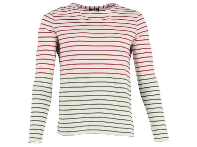 Apc T-shirt a maniche lunghe a righe A.P.C in cotone rosso