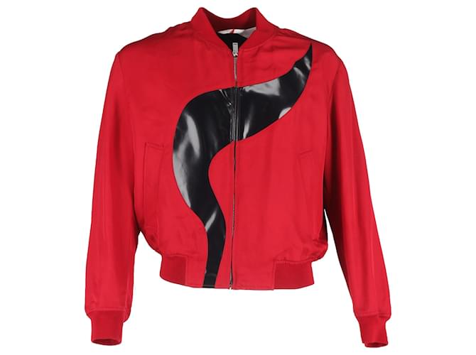 Giacca Bomber Flame di Alexander McQueen in Poliestere Rosso