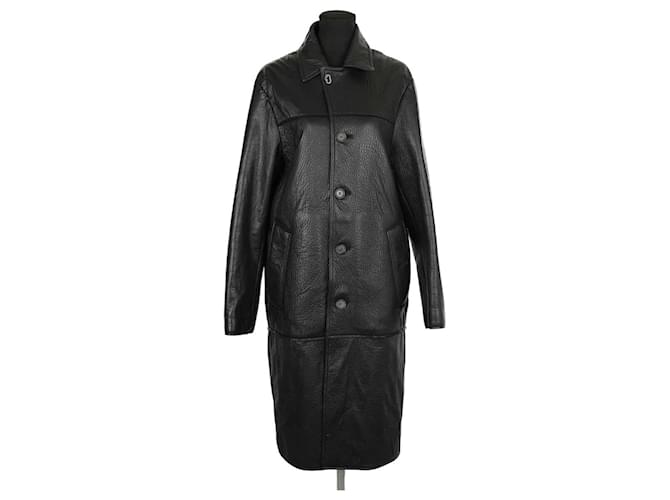 Acne Cappotto di pelle Nero