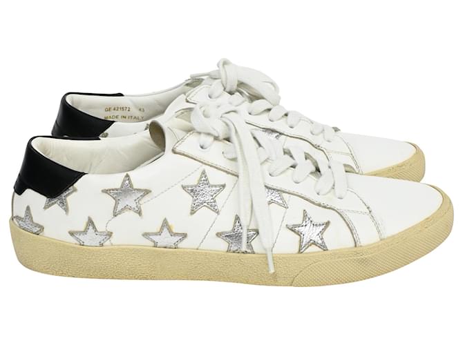 Sneakers Saint Laurent Court Classic SL/06 in pelle bianca Bianco Crudo