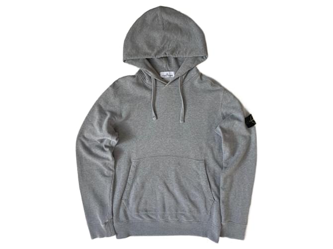 Stone Island Felpa in pietra grigia, taglia L. Grigio